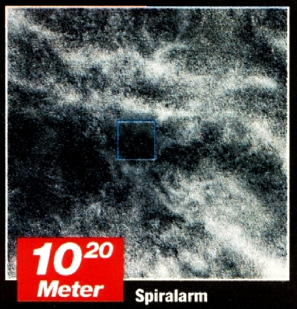 Vorstellung eines angeblich 10 hoch 20 Meter (> 10.000 Lj)  grossen quadratischen Ausschnitts: - Spiralarm
