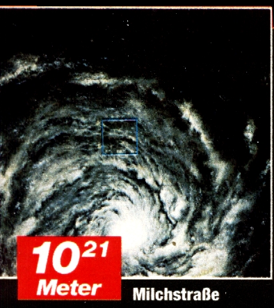 Vorstellung eines angeblich 10 hoch 21 Meter (> 100.000 Lj)  grossen quadratischen Ausschnitts: - Galaxie