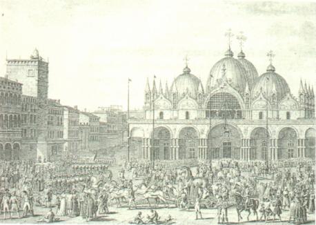 Abtransport der vier syboltrchtigen Pferde von San Marco 1797 nach Paris