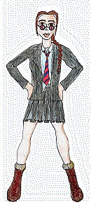 Lara Croft as (her) school's librarian