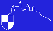Siluette der der Burgfestung in und auf blau - zur bersicht